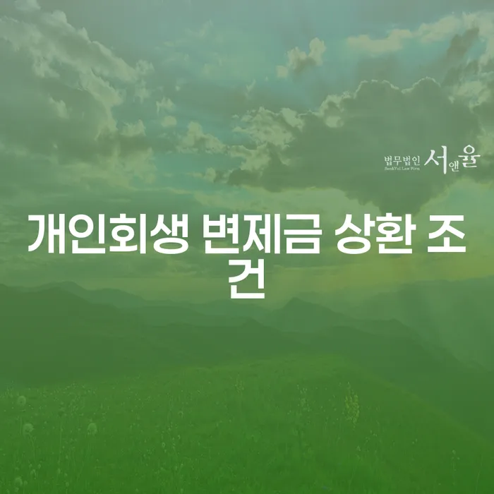 개인회생 변제금 상환 조건, 무엇을 알아야 할까요?